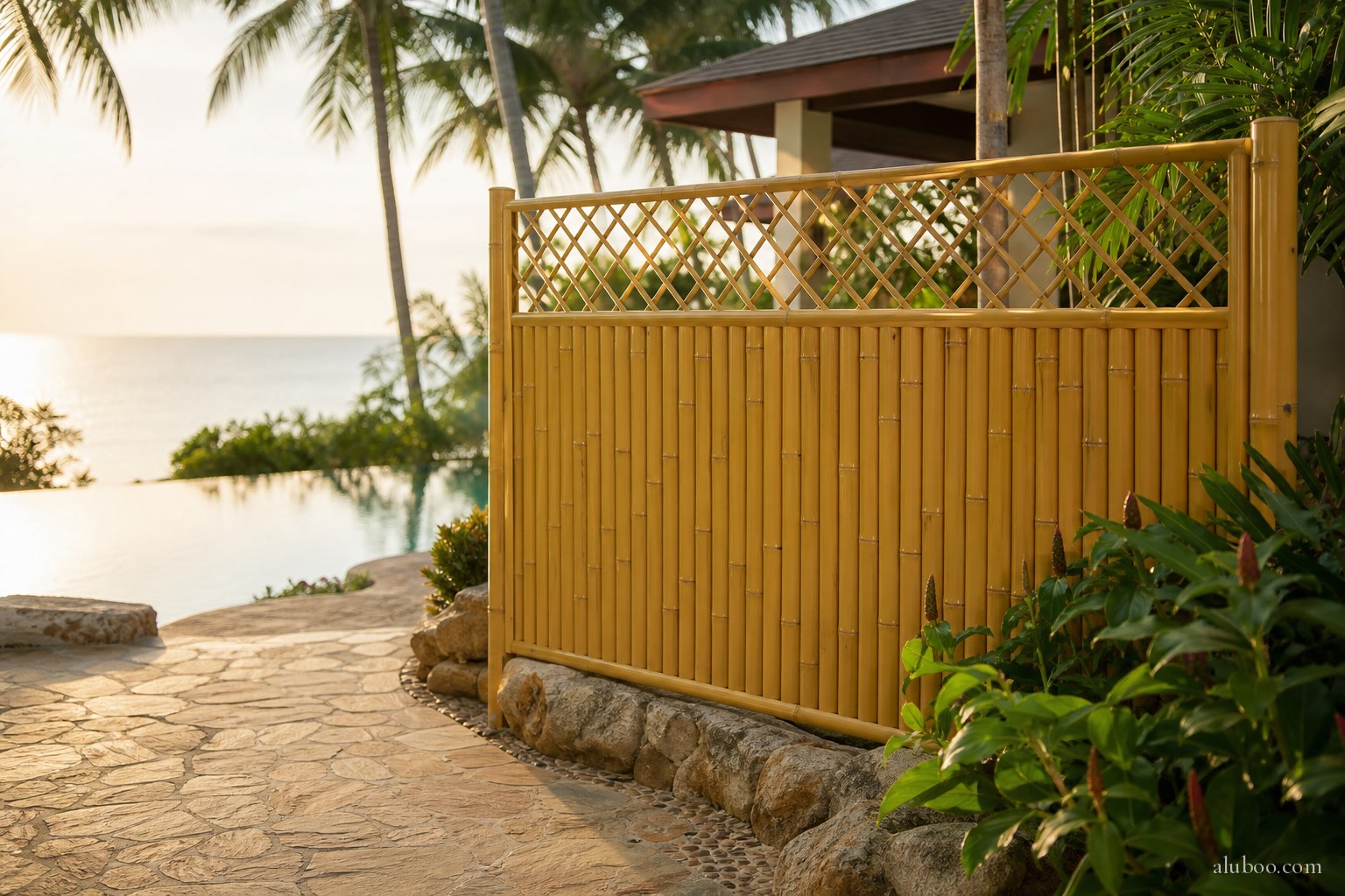 Jaipur Bamboo Strip installed at a Koh Samui beach villa